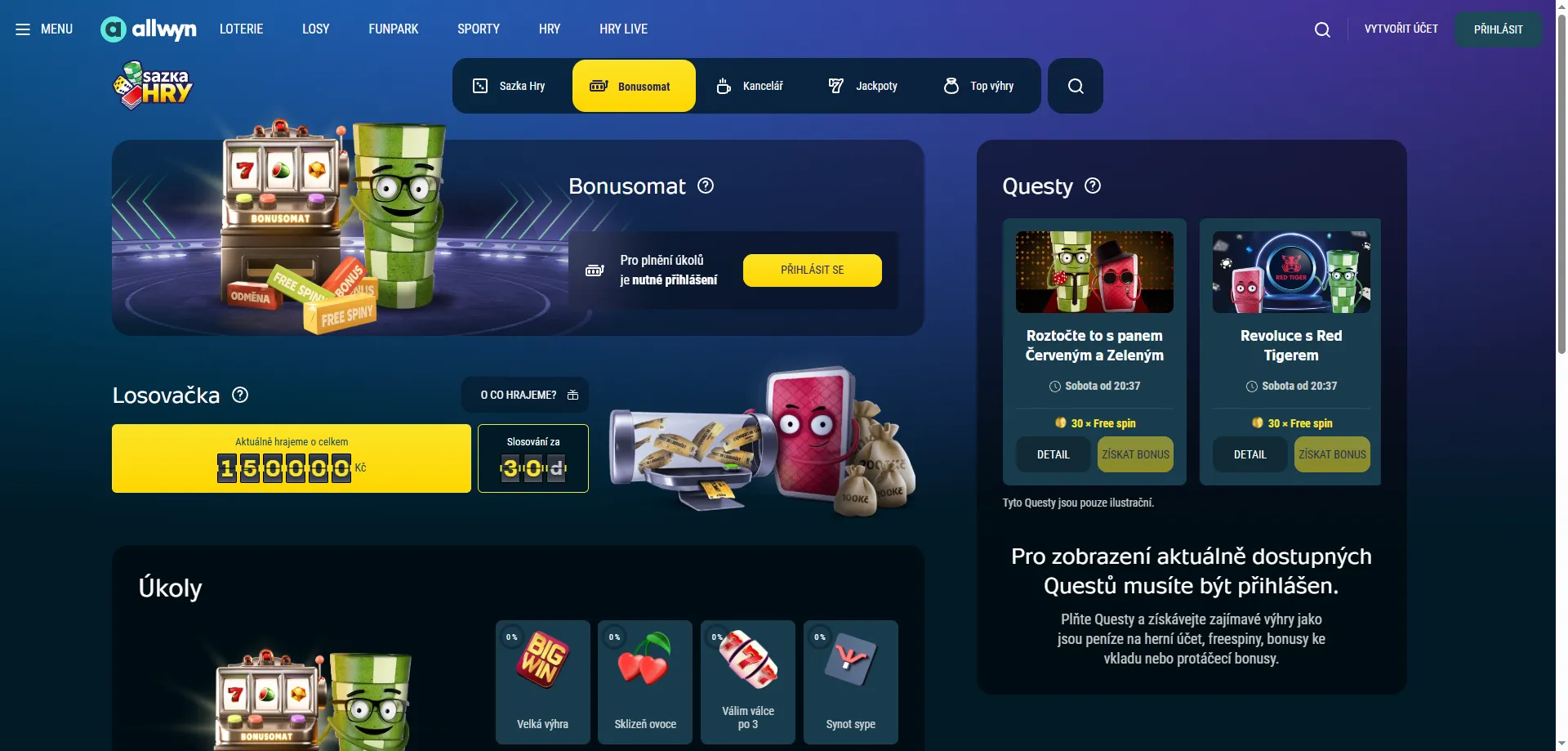 Sazka Casino bonusy – 700 free spins a 300 Kč zdarma pro nové hráče